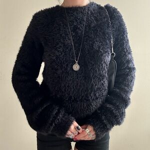 Versace Versus black fuzzy sweater